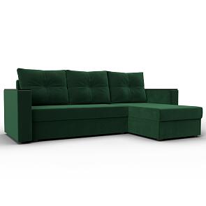 Диван угловой атланта без стола универсальный угол seven 626 зеленый еврокнижка