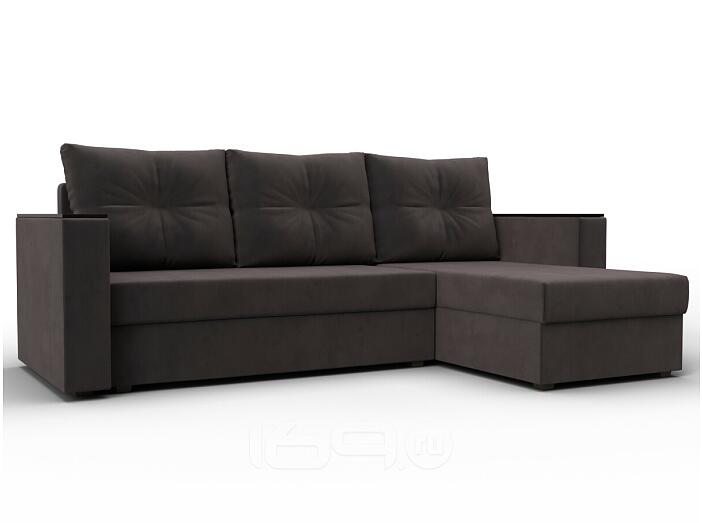 Диван угловой атланта без стола универсальный угол seven 727 коричневый еврокнижка