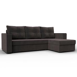 Диван угловой атланта без стола универсальный угол seven 727 коричневый еврокнижка
