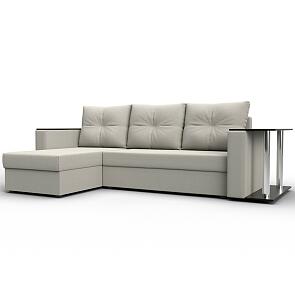 Диван угловой атланта со столом левый угол амур 02 бежевый еврокнижка