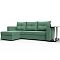 Диван угловой атланта рогожка со столом левый угол амур 11 зеленый еврокнижка