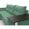 Диван угловой атланта со столом левый угол амур 11 зеленый еврокнижка
