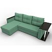Диван угловой атланта со столом левый угол амур 11 зеленый еврокнижка