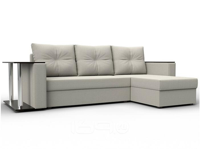 Диван угловой атланта со столом правый угол амур 02 бежевый еврокнижка