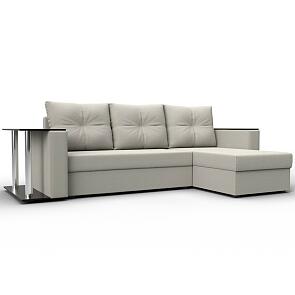 Диван угловой атланта со столом правый угол амур 02 бежевый еврокнижка