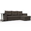 Диван угловой атланта со столом правый угол амур 05 коричневый еврокнижка