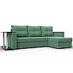 Диван угловой атланта со столом правый угол амур 11 зеленый еврокнижка