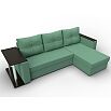Диван угловой атланта со столом правый угол амур 11 зеленый еврокнижка