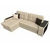 Диван угловой брюссель экокожа левый угол бежевый/коричневый дельфин