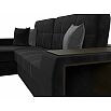 Диван угловой брюссель велюр левый угол черный/серый дельфин
