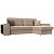 Диван угловой брюссель велюр правый угол бежевый/коричневый дельфин