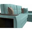 Диван угловой брюссель правый угол бирюзовый/коричневый дельфин