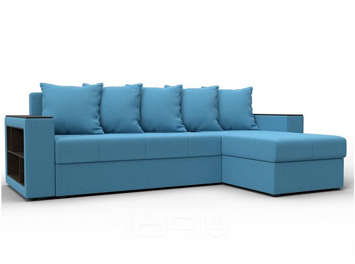 Диван угловой дубай лайт рогожка угол универсальный амур 10 голубой еврокнижка