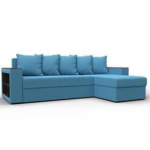 Диван угловой дубай лайт рогожка угол универсальный амур 10 голубой еврокнижка