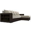 Диван угловой дубай лайт угол универсальный бежевый/коричневый еврокнижка