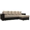 Диван угловой дубай лайт угол универсальный бежевый/коричневый еврокнижка
