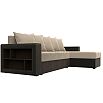 Диван угловой дубай лайт угол универсальный бежевый/коричневый еврокнижка