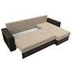 Диван угловой дубай лайт угол универсальный бежевый/коричневый еврокнижка