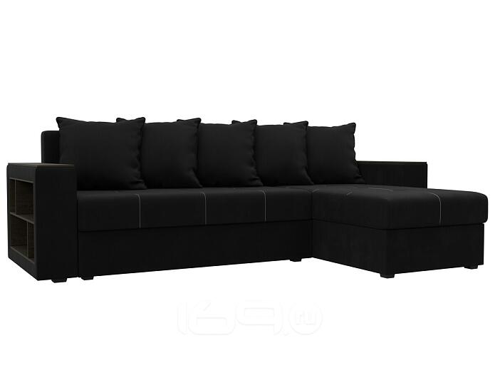 Диван угловой дубай лайт угол универсальный черный еврокнижка