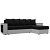 Диван угловой дубай лайт угол универсальный черный/белый еврокнижка
