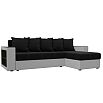 Диван угловой дубай лайт угол универсальный черный/белый еврокнижка