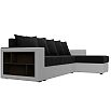Диван угловой дубай лайт угол универсальный черный/белый еврокнижка