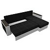 Диван угловой дубай лайт угол универсальный черный/белый еврокнижка
