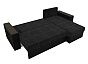Диван угловой дубай лайт велюр/экокожа угол универсальный черный/черный еврокнижка