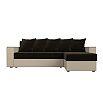 Диван угловой дубай лайт угол универсальный коричневый/бежевый еврокнижка