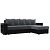 Диван угловой дубай лайт угол универсальный серый/черный еврокнижка