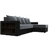Диван угловой дубай лайт угол универсальный серый/черный еврокнижка