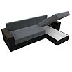 Диван угловой дубай лайт угол универсальный серый/черный еврокнижка