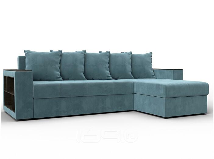 Диван угловой дубай лайт угол универсальный seven 113 бирюзовый еврокнижка