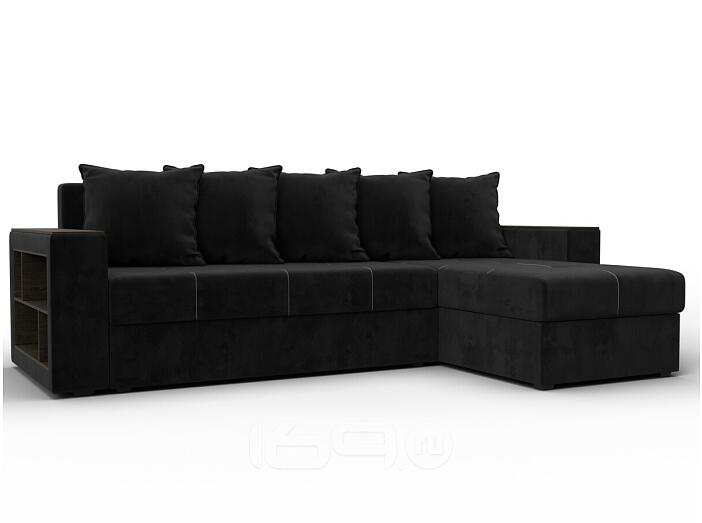 Диван угловой дубай лайт угол универсальный seven 35 черный еврокнижка