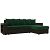 Диван угловой дубай лайт угол универсальный зеленый/коричневый еврокнижка