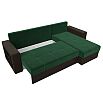 Диван угловой дубай лайт угол универсальный зеленый/коричневый еврокнижка