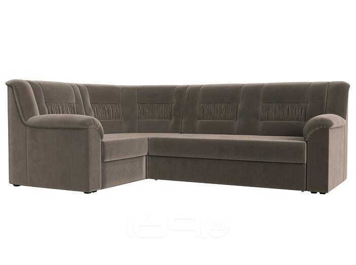Диван угловой карелия левый угол seven 727 коричневый дельфин