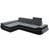 Диван угловой лига велюр-032 левый угол seven 17 серый/seven 35 черный дельфин
