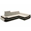 Диван угловой лига микровельвет-032 правый угол бежевый/коричневый дельфин