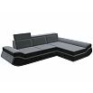 Диван угловой лига велюр-032 правый угол seven 17 серый/seven 35 черный дельфин