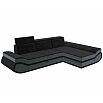 Диван угловой лига велюр-032 правый угол seven 35 черный/seven 17 серый дельфин