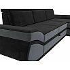 Диван угловой лига велюр-032 правый угол seven 35 черный/seven 17 серый дельфин
