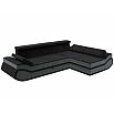 Диван угловой лига велюр-032 правый угол seven 35 черный/seven 17 серый дельфин