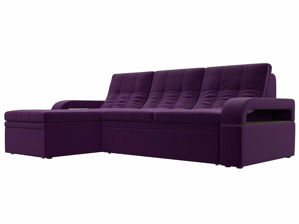 Диван угловой Лига-035 левый угол Микровельвет Фиолетовый диван угловой марсель правый микровельвет фиолетовый