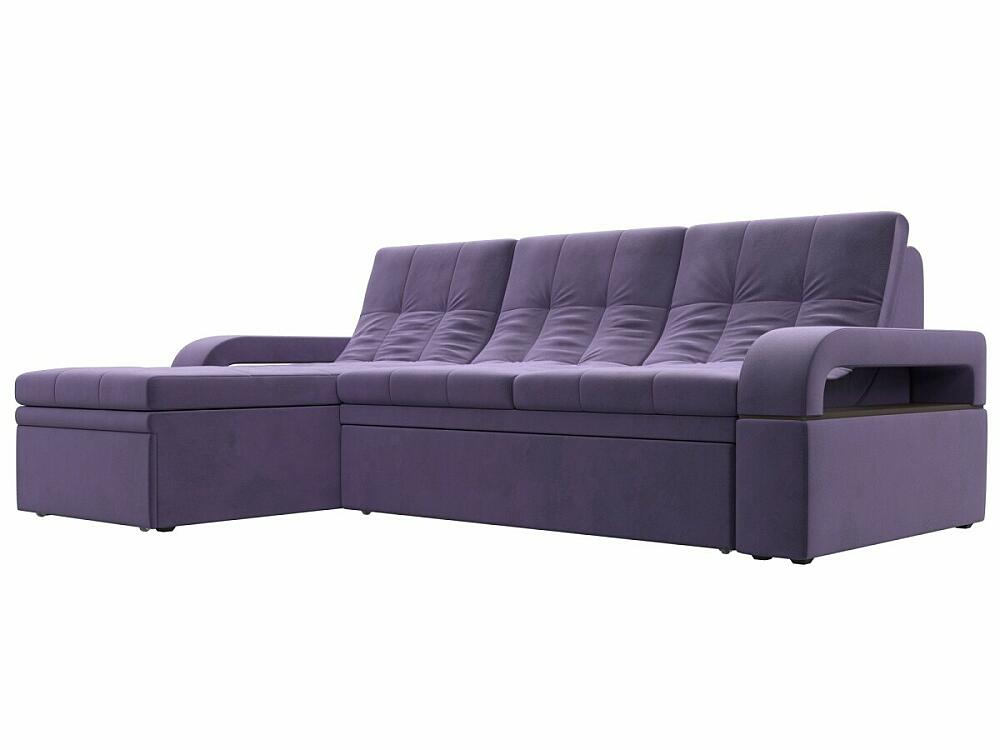 Диван угловой Лига-035 левый угол Велюр Фиолетовый диван угловой марсель правый микровельвет фиолетовый