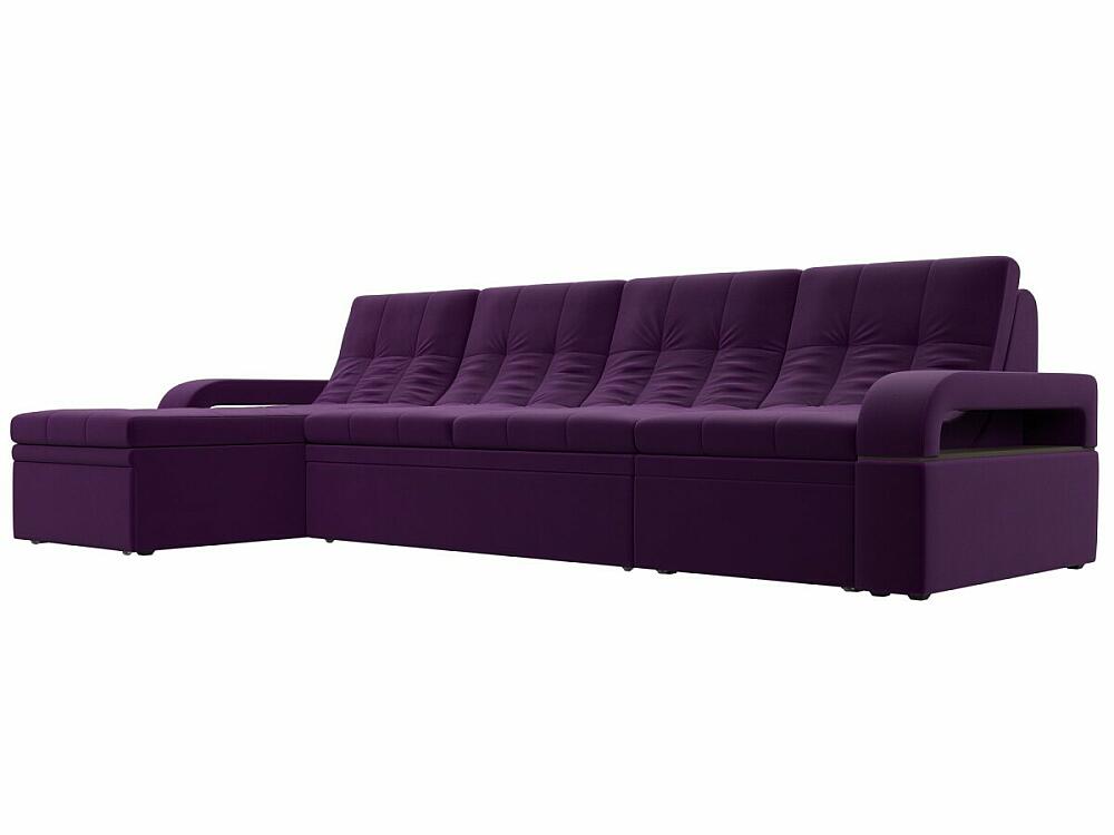 Диван угловой Лига-035 Лонг левый угол Микровельвет Фиолетовый диван угловой марсель правый микровельвет фиолетовый