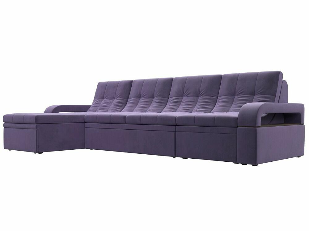 Диван угловой Лига-035 Лонг левый угол Велюр Фиолетовый диван угловой марсель правый микровельвет фиолетовый