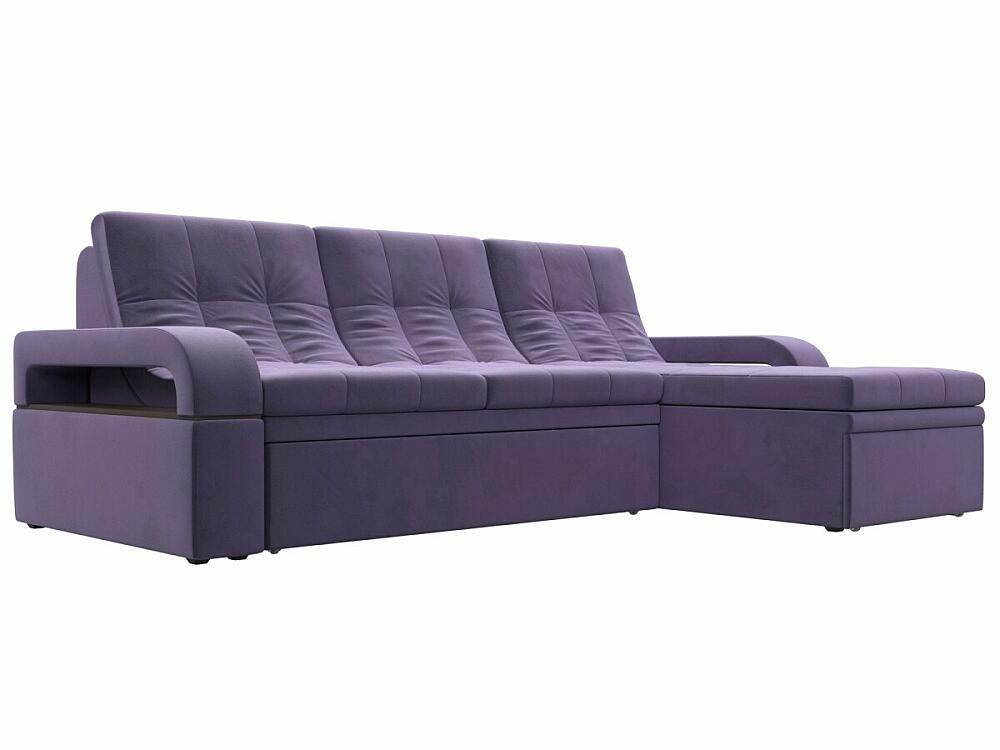 Диван угловой Лига-035 правый угол Велюр Фиолетовый диван угловой марсель правый микровельвет фиолетовый