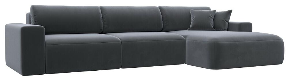 Диван угловой Лига-036 НПБ Классик Лонг правый угол Велюр Серый 104999₽