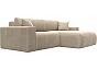 Диван угловой лига-036 нпб классик правый угол велюр бежевый еврокнижка